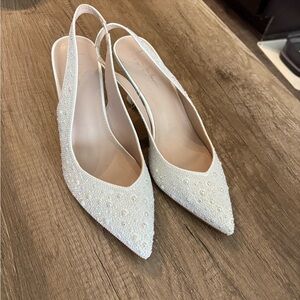 Elegant White Slingback Heels